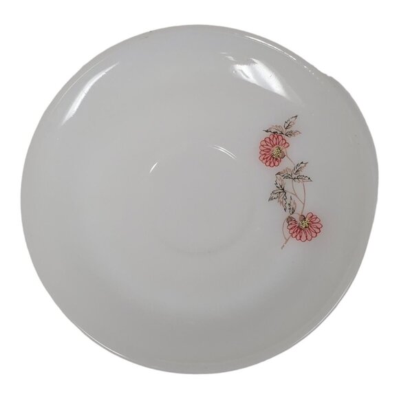 Fire King Primrose Saucer Anchor Hocking 1950s Retro Milk Glass Floral Pattern - Picture 1 of 9